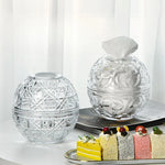 boîte mouchoirs transparente moderne décoration géométrique adhésive papier toilette verre élégante hauteur 140mm diamètre