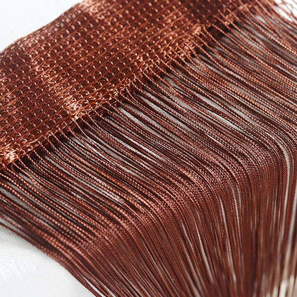 rideau franges transparent bohème salon couleur rouge vert bleu polyester 50x200cm
