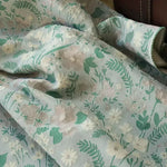 tissu imprimé floral vert rose blanc motifs floraux texturés opacité moyenne champêtre vintage
