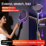 raquette anti moustiques lampe anti insectes rechargeable extensible moderne violet argenté led