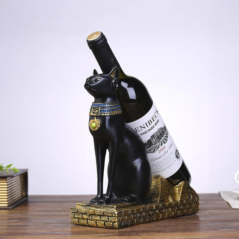 porte bouteille vin résine anubis égyptien antique figurine bestet animal compagnie décoration intérieure salon