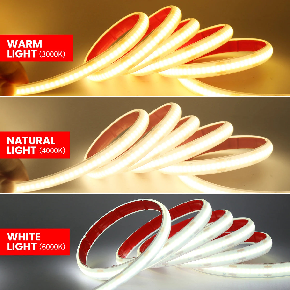 ruban led cob blanc naturel chaude capteur mouvement ip68 étanche chambre moderne