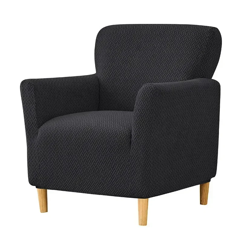 housse fauteuil moderne herringbone gris vert marron polyestère jacquard machine 80cm 90cm restaurant