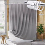 rideau douche gris moderne aimants lestés tapis douche imperméable baignoire 120x180cm 120x200cm anneaux métalliques
