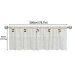 rideau polyester blanc dentelle translucide classique cuisine fenêtre 140cm 45cm