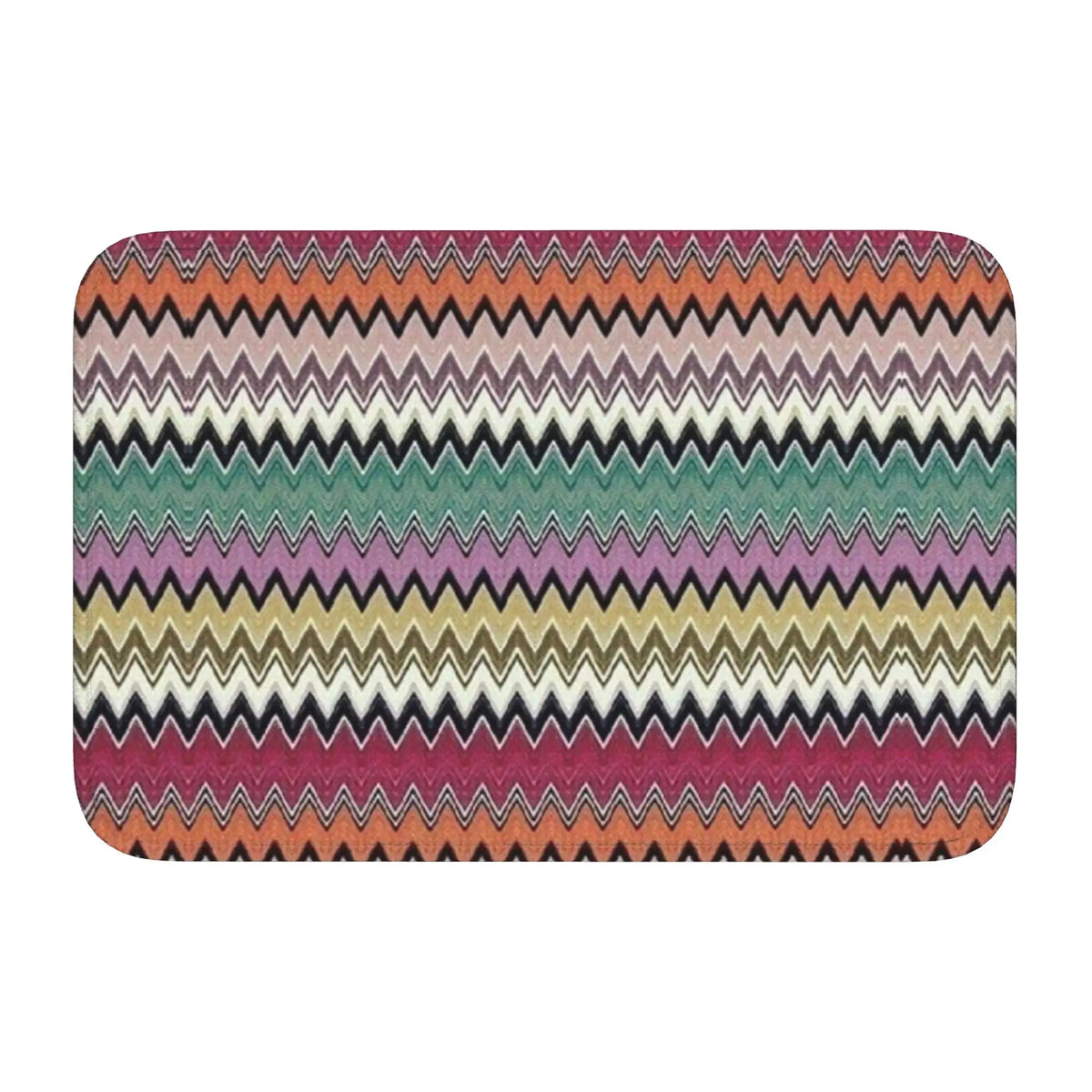 tapis moderne multicolore zigzag antidérapant polyester extérieur intérieur bain chambre