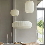 suspension lumineuse moderne blanc rayures horizontales câble suspendu led éclairage salon minimaliste