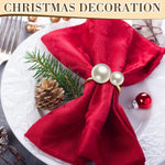 anneaux serviettes or blanc classiques métal décoration table événement mariage noël festive