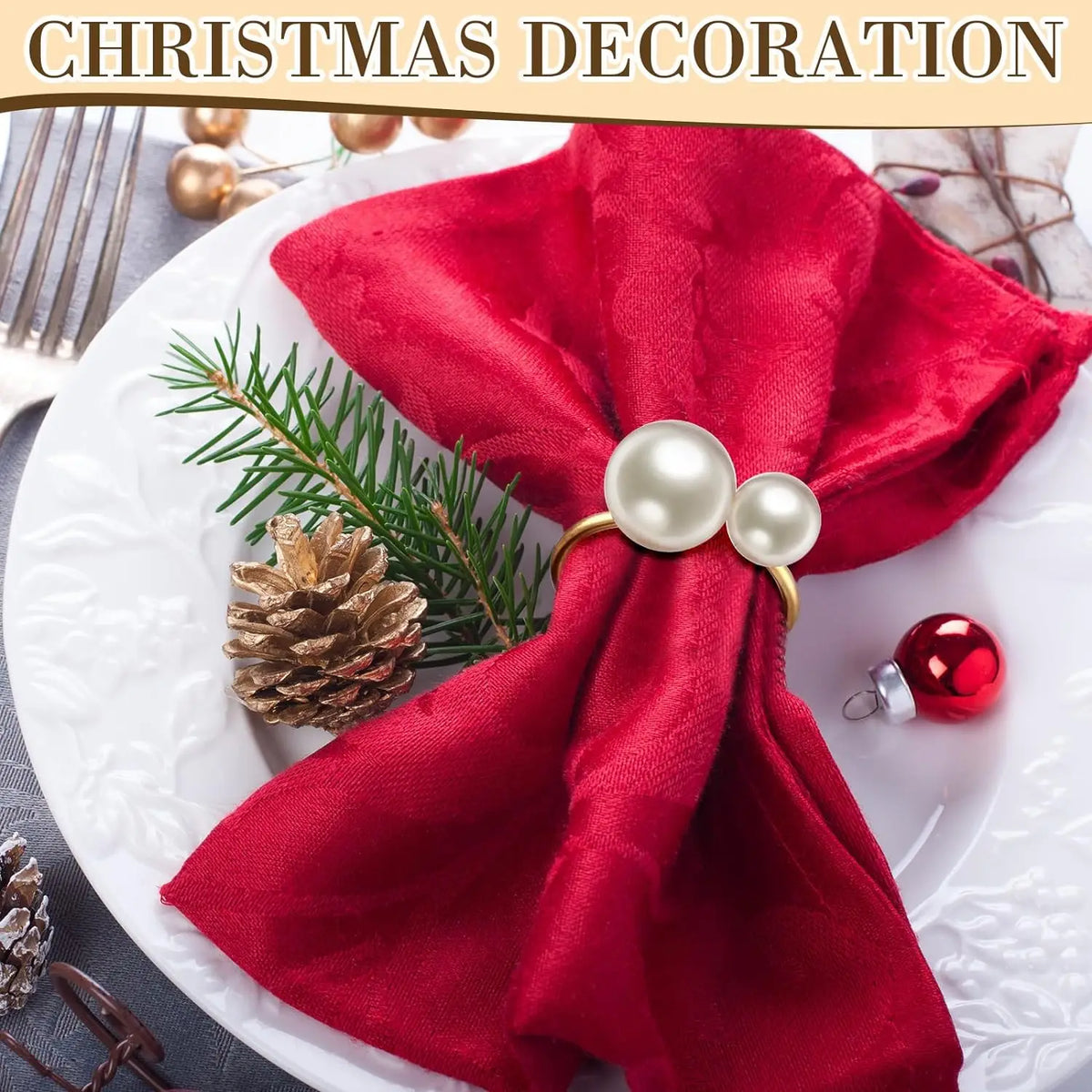 anneaux serviettes or blanc classiques métal décoration table événement mariage noël festive