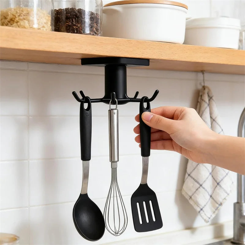 porte couverts moderne noir porte bouteilles support cuisine rotation spatules bouteilles d'eau rangement ab