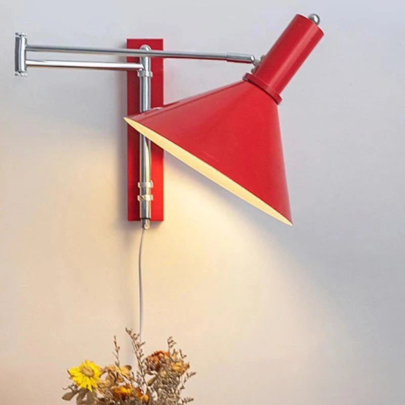 appliques murales modernes led noir blanc rouge fixées mur articulées éclairage cuisine chambre