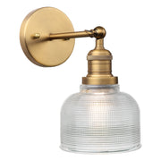 applique murale industrielle vintage verre transparent bronze fixations lumière filament salon chambre bain