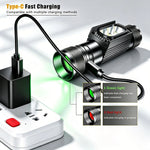lampe frontale led rechargeable usb camping chasse batterie 18650 rouge blanche fixations différentes modes