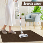 tapis solide gris foncé feutre antidérapant moderne intérieur lavage main maison 90x120cm