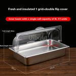 bac alimentaire acier inoxydable couvercle transparent poignée buffet cuisine moderne