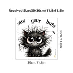 sticker mural chat mignon saw your butt texte noir blanc illustration décoration chambre enfants