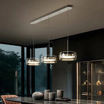 suspension lumineuse moderne minimaliste noir argenté translucide intérieur salon chambre