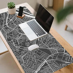 tapis souris cartographique noir blanc non glissant gamer moderne minimaliste