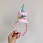 couronne fête anniversaire bougies happy birthday coeurs élastique rose blanche multicolore festive