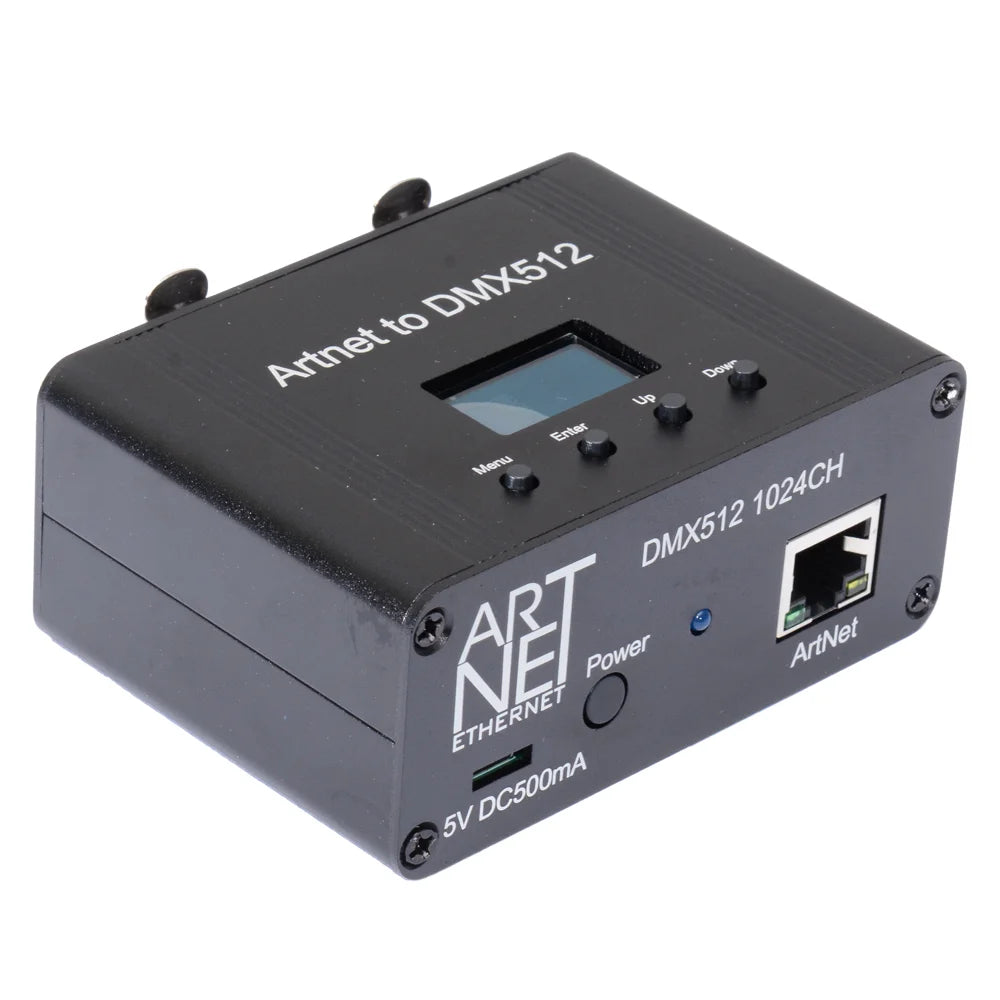 convertisseur réseau ethernet dmx artnet ports rdm boutons controle moderne vis fixations