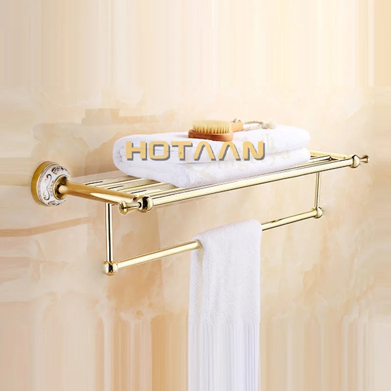 porte serviettes mural acier inoxydable doré moderne barre fixe brillant salle bain accessoire bain