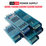 alimentation électrique 12v 24v 60w 100w 200w 300w 400w ultra fine bleue