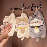 serviettes chat mignon gris blanc beige douces kawaii salle bain buccale nettoyage