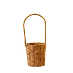 panier tressé marron clair poignée empilable utilisation multiple traditionnel