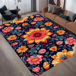 tapis moderne fleuri polypropylène polyester antidérapant couleur vives salon chambre extérieur 60x90cm