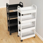 chariot roulettes multifonction noir blanc moderne tiroirs rangement facile assembler