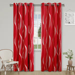 rideau moderne polyester opaque motif rayures ondulées gris blanc rose noir rouge salon chambrehôtel