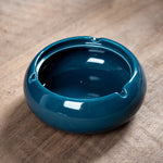 cendrier moderne élégant texture granulée motifs floraux noir bleu vert anneau métallique anti insectes