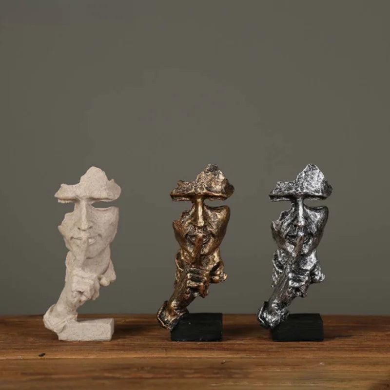 décoration intérieure sculpture résine blanc argent or contemporaine détails sculpturaux base plate maison salon