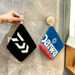 gant toilette noir bleu blanc logo daiwa motif floral durable maison restaurant