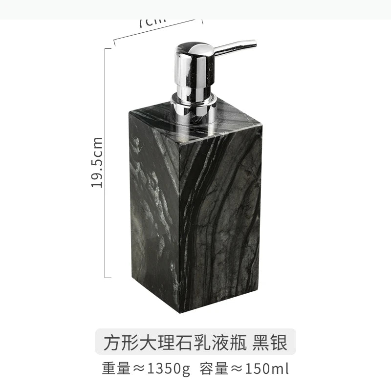 distributeur savon liquide marbre moderne noir blanc gris élégant salle bain