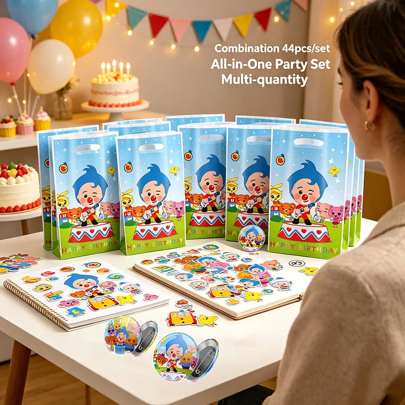 sacs anniversaire dessins animés stickers autocollants poignées détachables personnages mignons motifs géométriques happy birthday