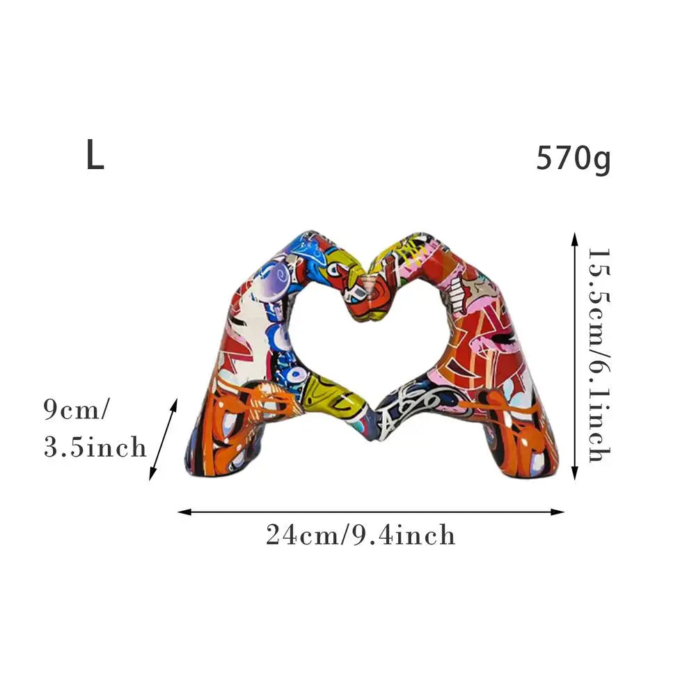 décoration moderne sculpture cœur multicolore résine abstraite maison salon agneau étagère couple cadeau