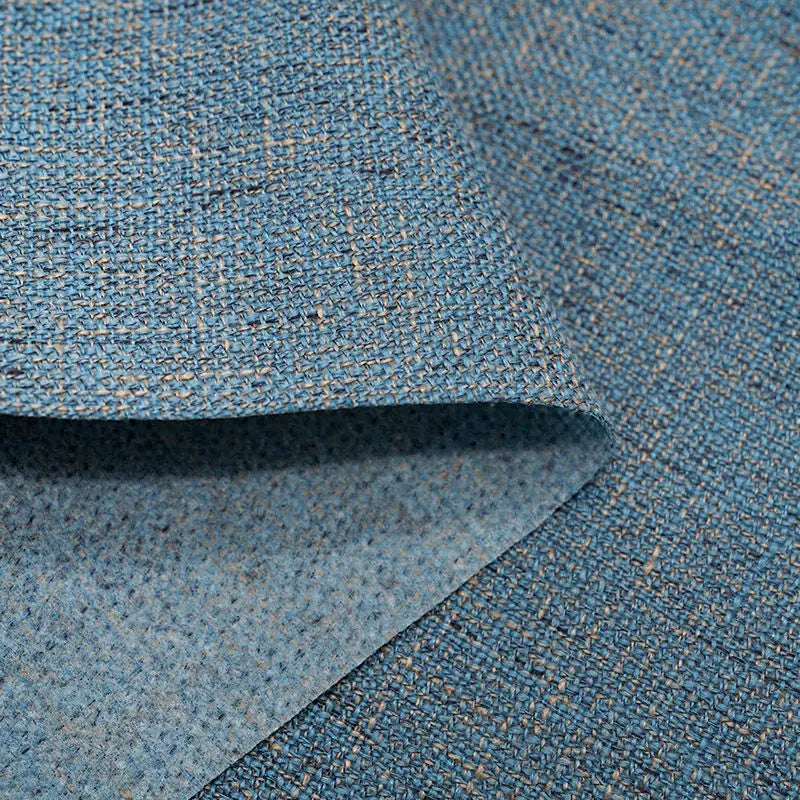 tissu polyester texturé moderne fleurs séchées jaunes feuille bleue antidérapant
