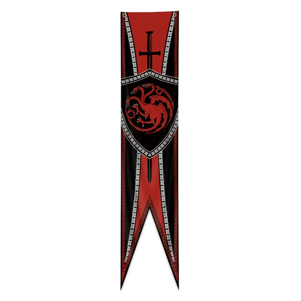 bannière médievale dragon lion griffon lannister st include oc el doré oc eyelets goth