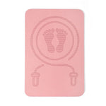 tapis sport yoga tpe antidérapant motif pieds corde sauter moderne rose bleu gris