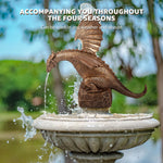 statue dragon bronze artisanale ailes détachables opaques jardin eau décoration résine