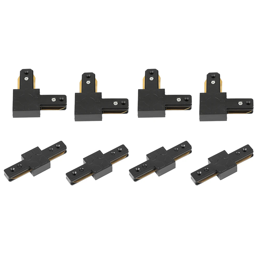rails suspension blanc noir moderne connecteurs vis assemblage luminaires fixations fonctionnel plat lisse