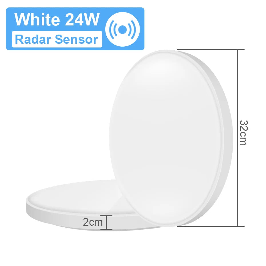 Lampe LED plafonnier moderne 220V 249 2000 flux lumineux blanc radar étanche IP55