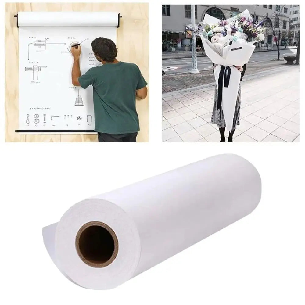 papier kraft blanc rouleau emballage cadeau anniversaire noël mariage simple opaco festif manuel