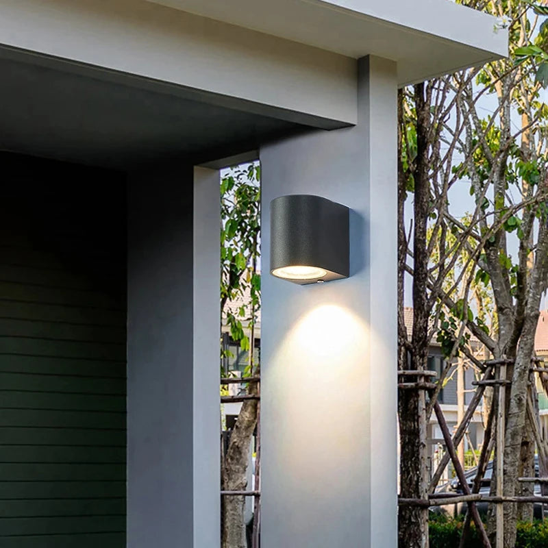 applique murale led impermeable ip65 contemporaine 5w noir fixations murales aluminium