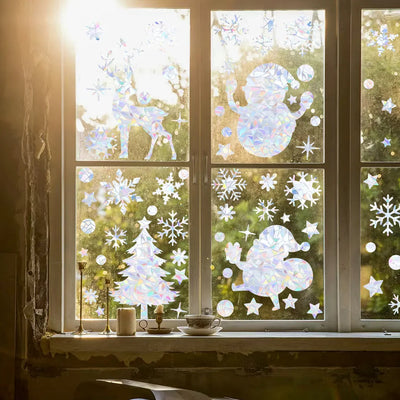 Autocollants électrostatiques Noël flocons de neige sur vitre