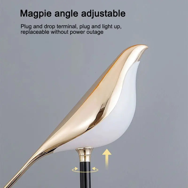applique murale lampe oiseau moderne led interrupteur tactile salon chambre couleur or