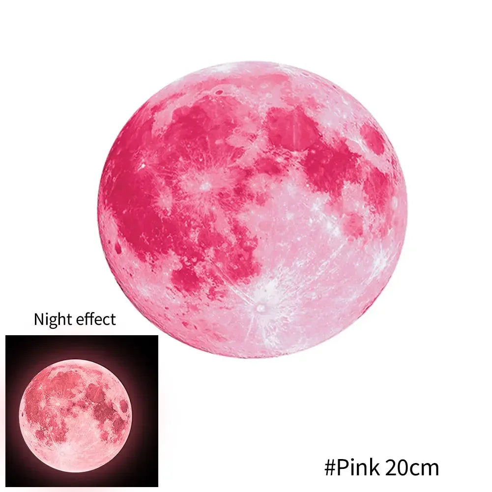 sticker mural lumineux lune étoiles bleu vert rose chambre enfants décoration maison moderne adhésif