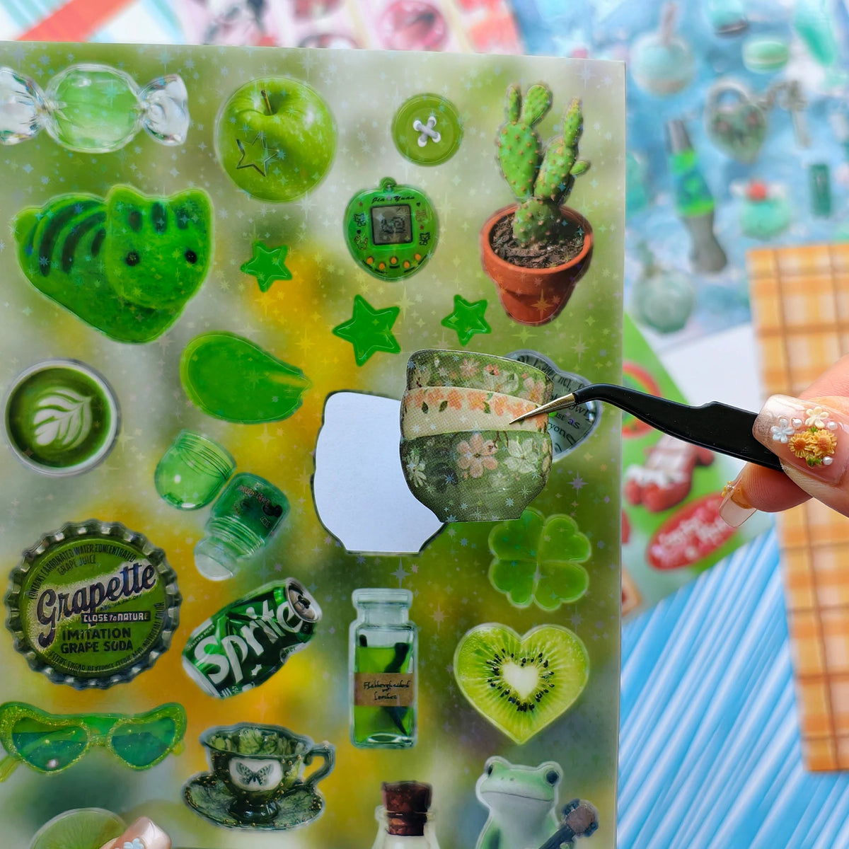 livre stickers multicolore animaux fruits adhésifs créatifs agenda bricolage álbum opaques enfants adultes