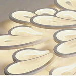 plafonnier moderne blanc gris feuilles stylisées éclairage quotidien chambre salon télécommande led adjustable